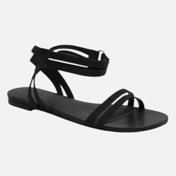 Rebecca Allen Women's Black The Flat Two-Strap Strappy Sandals Size 8.5 - Picture 6 of 8